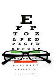 Eye chart and glasses